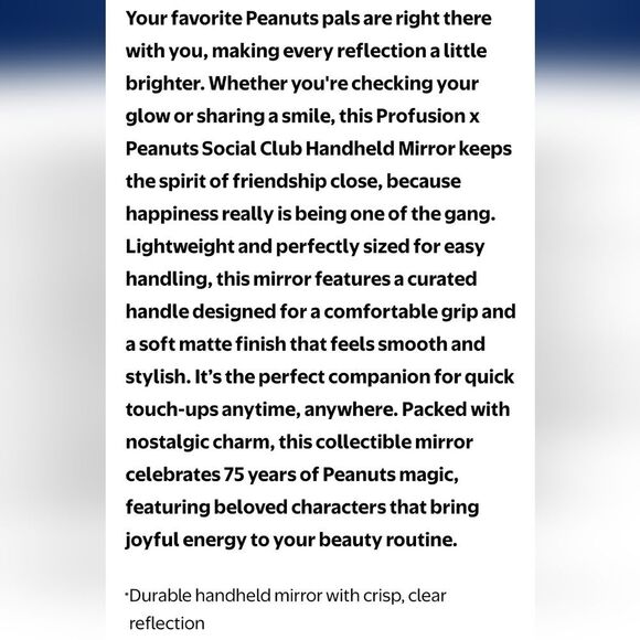 Profusion X Peanuts 75th Social Club Handheld Mirror - Picture 8 of 11